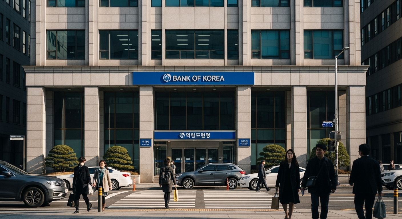 한국 은행 지점 앞 풍경, 낮 시간, 실사