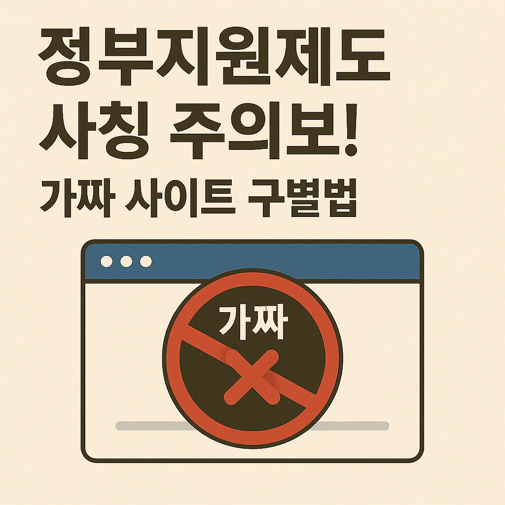 정부지원제도 사칭 주의보! 가짜 사이트 구별법 관련 이미지 사진