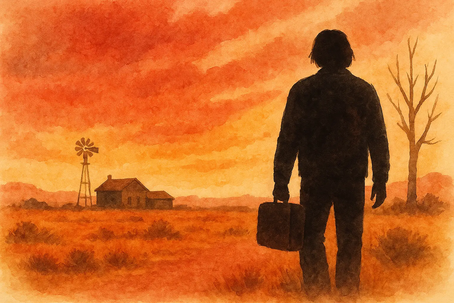 영화 노인을 위한 나라는 없다 일러스트 이미지