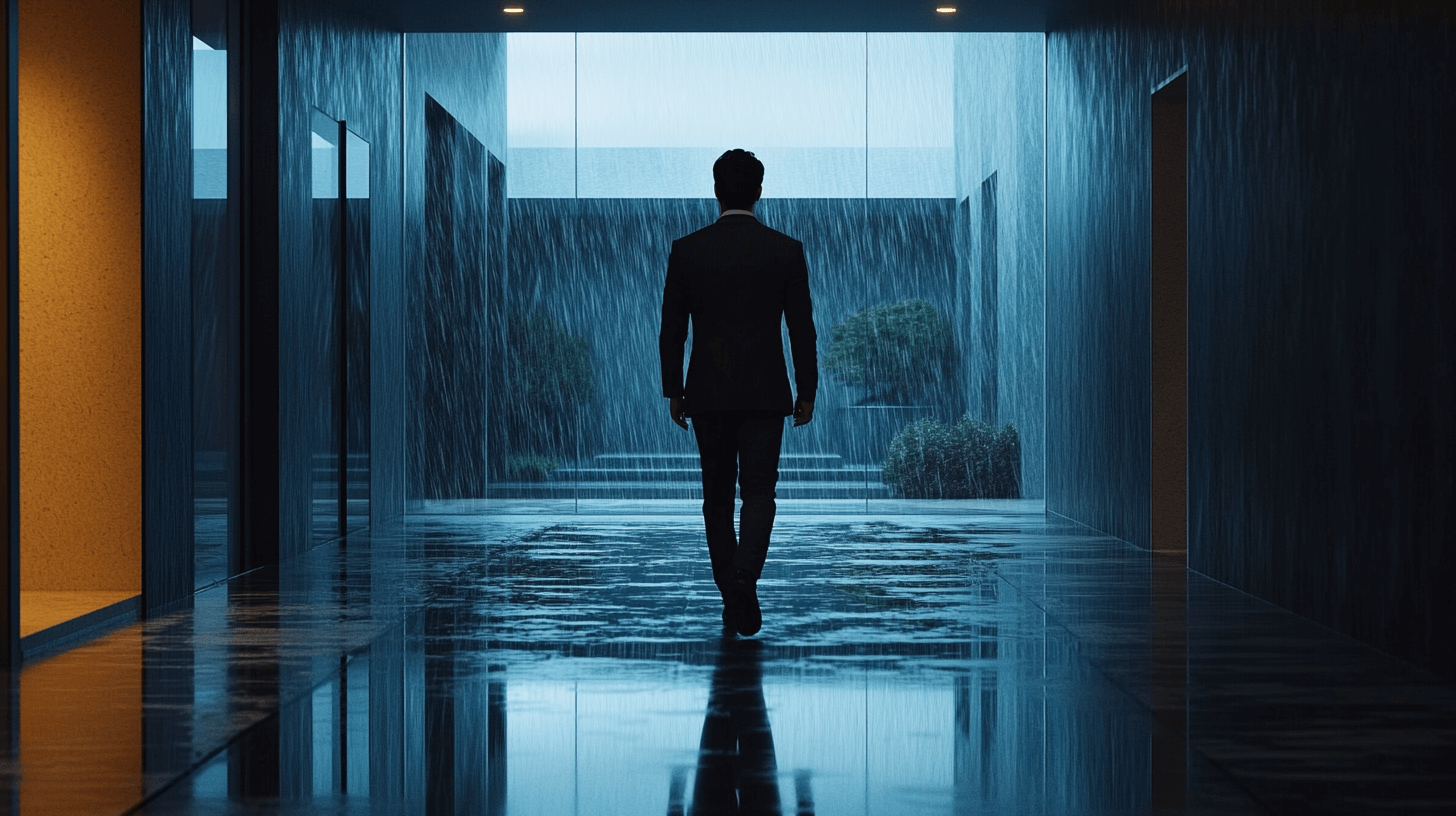 어두운-복도를-걸어가고-있는-남자-이미지