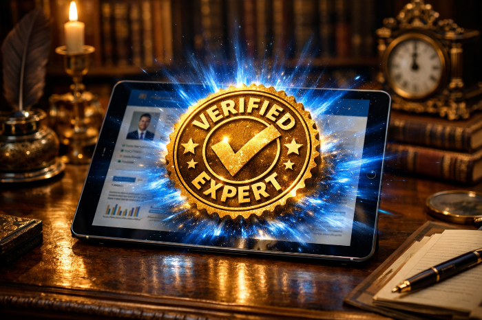 디지털 콘텐츠 위에 찍히는 검증된 전문가 인증 마크