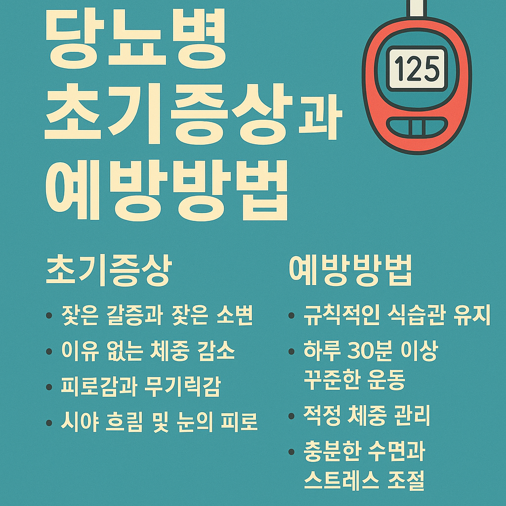 당뇨병 초기증상과 예방방법