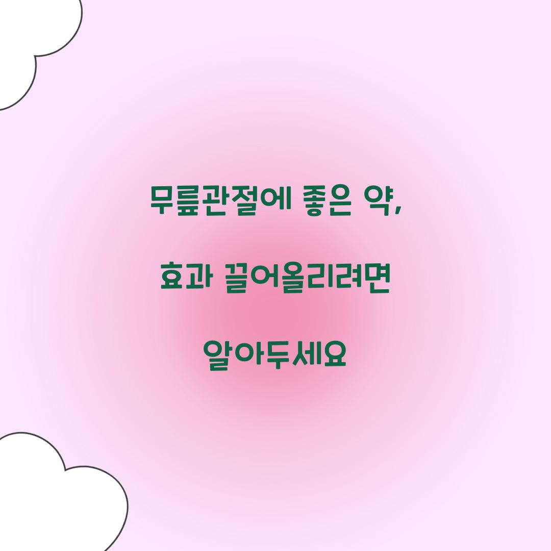 무릎관절에 좋은 약