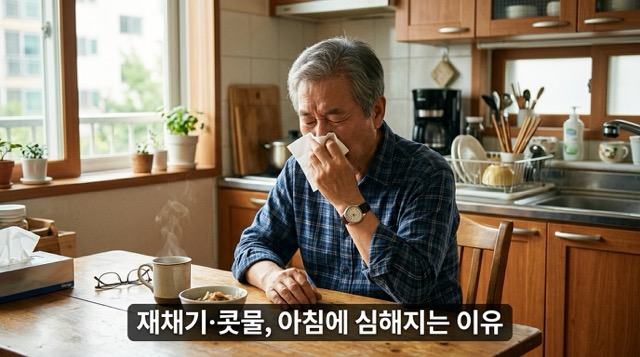꽃가루 알레르기 코 증상 재채기