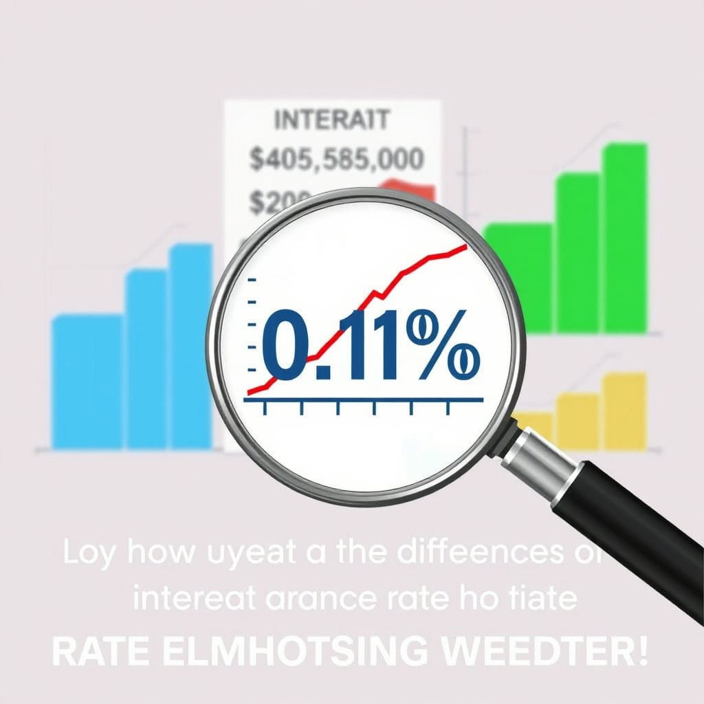 대출 금리 비교가 얼마나 중요한지 시각적으로 나타냅니다. 단 0.1%의 금리 차이도 장기적으로 큰 금액 차이를 만들 수 있음을 강조하며, 독자들이 금리 비교 사이트 등을 활용해야 하는 이유를 설명할 때 유용합니다.