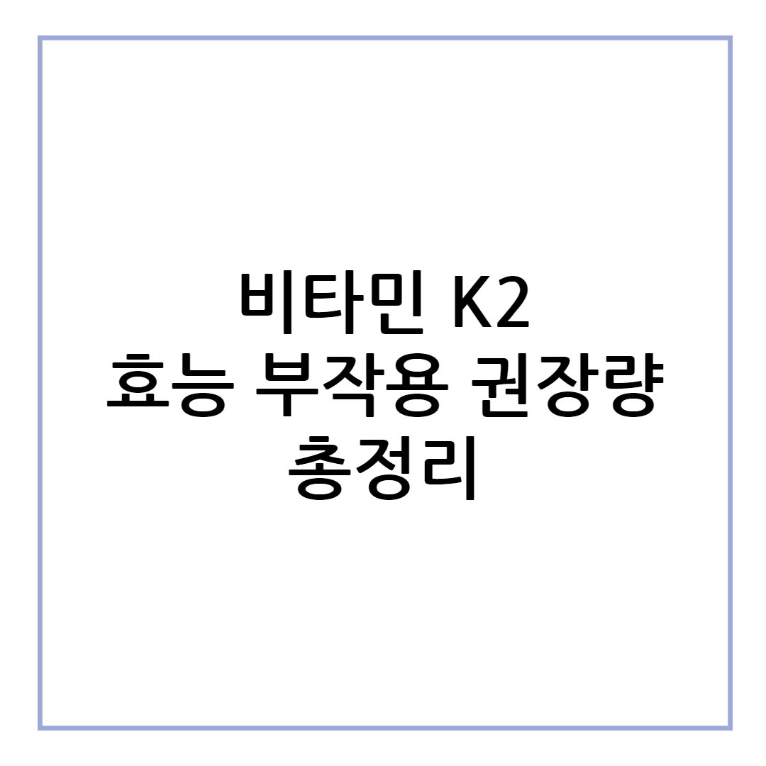 비타민 K2 효능