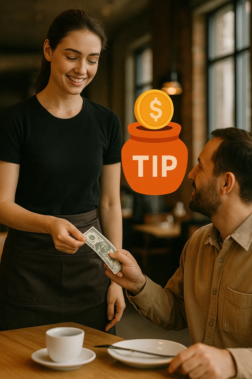 외국에서-팁-문화를-상징적으로-보여주는-사진-레스토랑에서-손님이-종업원에게-달러-지폐를-건네며-팁을-주는-장면-따뜻한-분위기의-식당-환경과-종업원의-미소가-팁-문화의-맥락을-자연스럽게-표현
