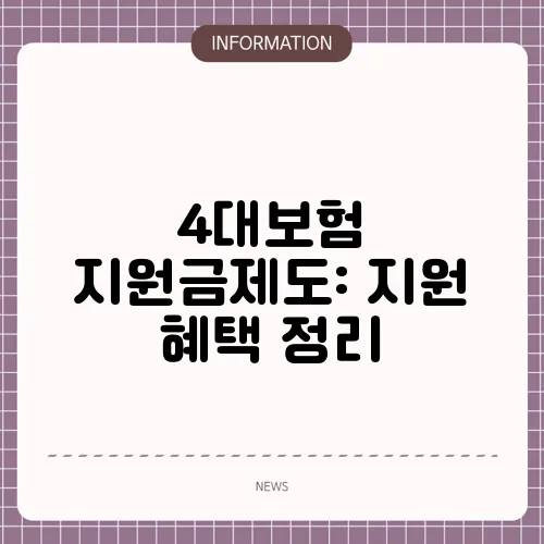 4대보험 지원금제도: 지원 혜택 정리