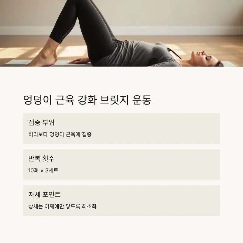 엉덩이 근육 강화 브릿지 운동 자세