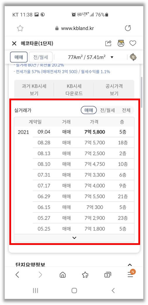 kb-리브온-단지-실거래가-내역