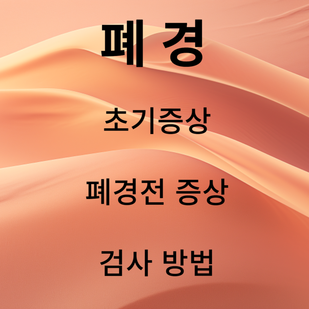폐경 초기증상&#44; 폐경전 증상&#44;폐경 검사 방법&#44;폐경 대처 방법&#44;갱년기 검사