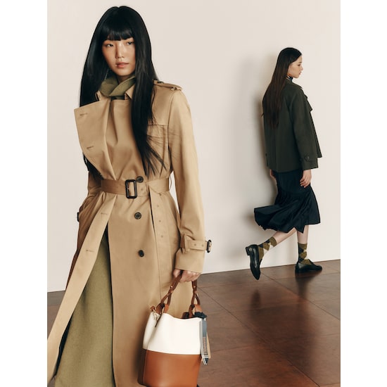 빈폴레이디스 빈폴 레이디스 단독판매 Essential 옐로이시 클래식 롱 트렌치 코트 BF183TC07B