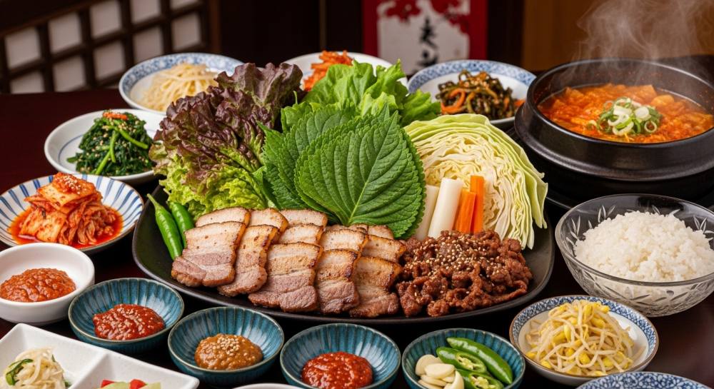 고기쌈밥정식 음식 사진