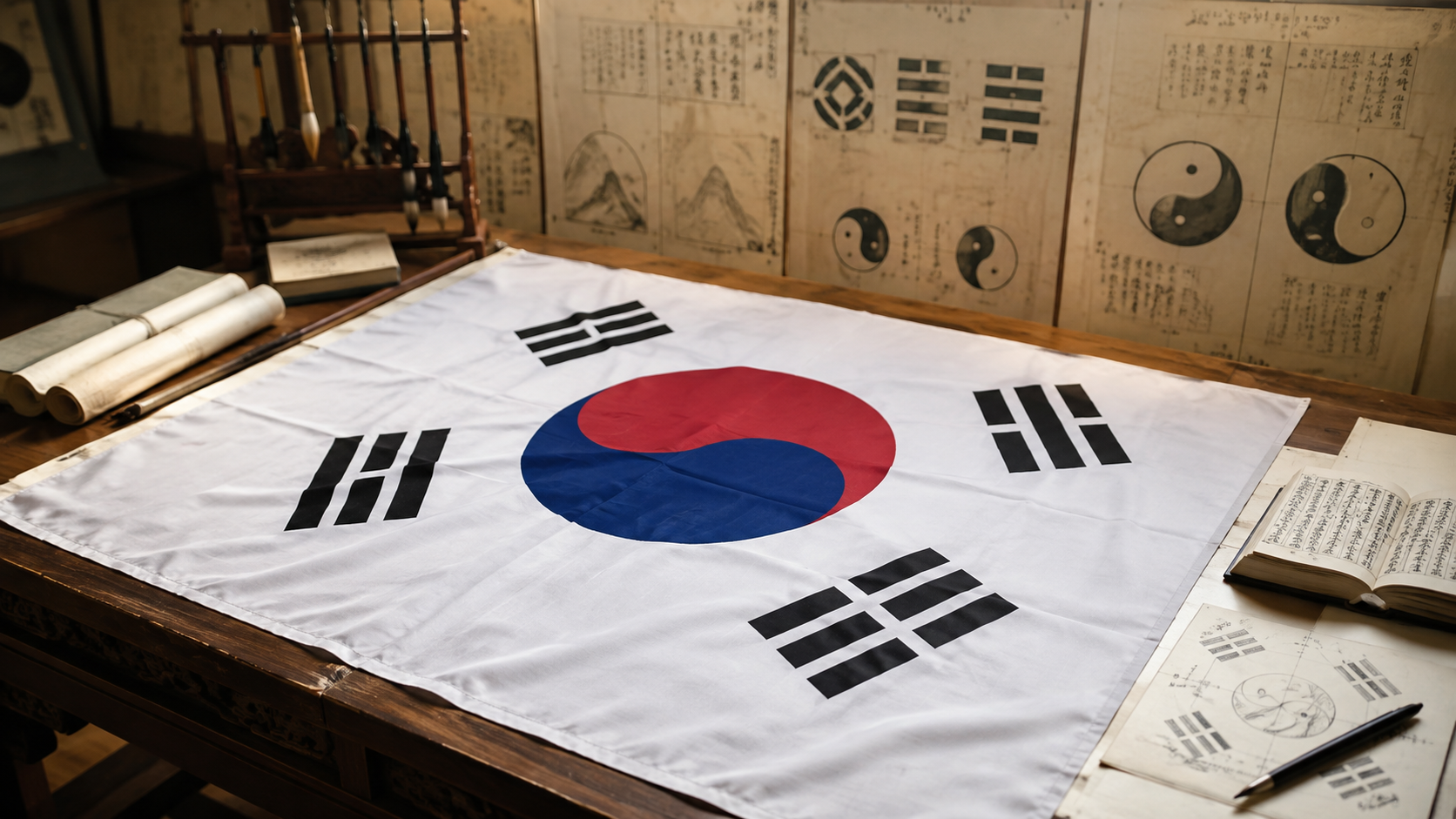 태극기 건곤감리 뜻, 네 모서리의 괘가 다른 이유 사진
