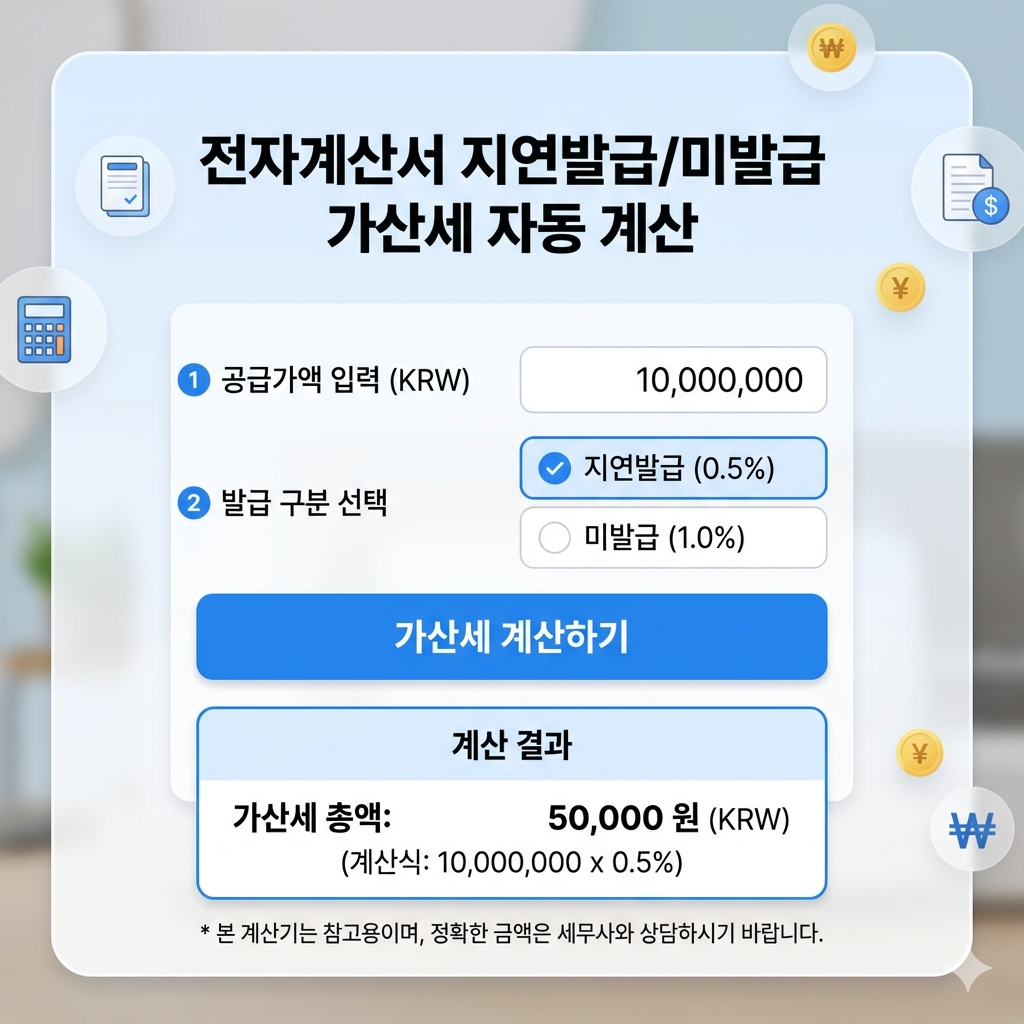 전자계산서 지연발급 가산세율 표