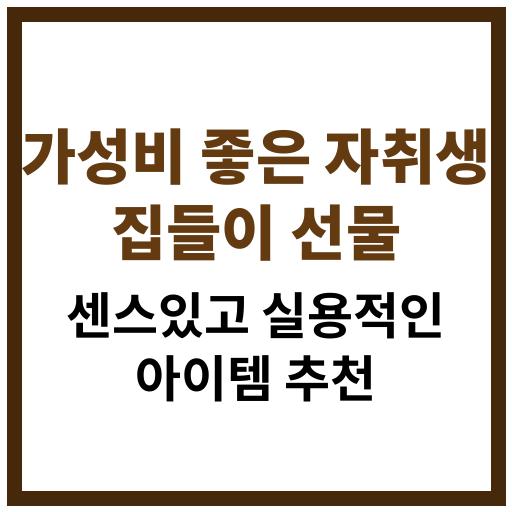 2025년 자취생 집들이에 어울리는 가성비 선물 추천 리스트