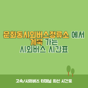 문화동시외버스정류소에서 계북 가는 시외버스 시간표 최신정보