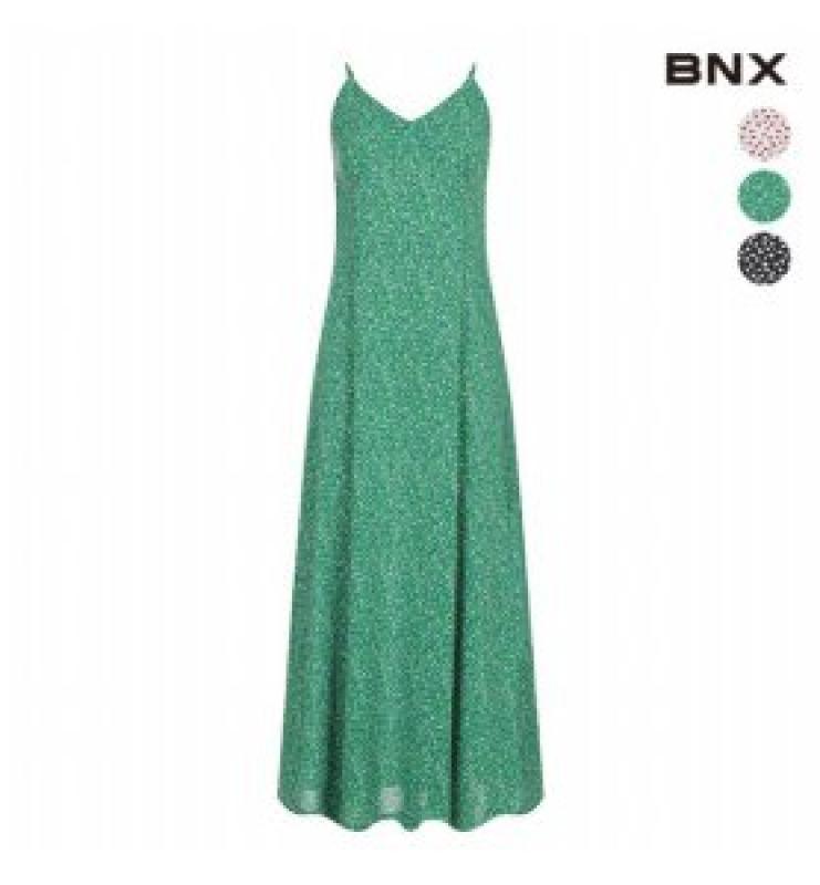 BNX 여성 로즈 패턴 쉬폰 나시 롱 원피스