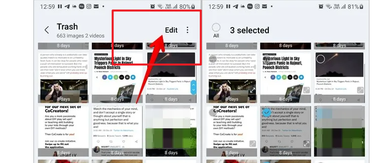핸드폰 휴지통 비우기2