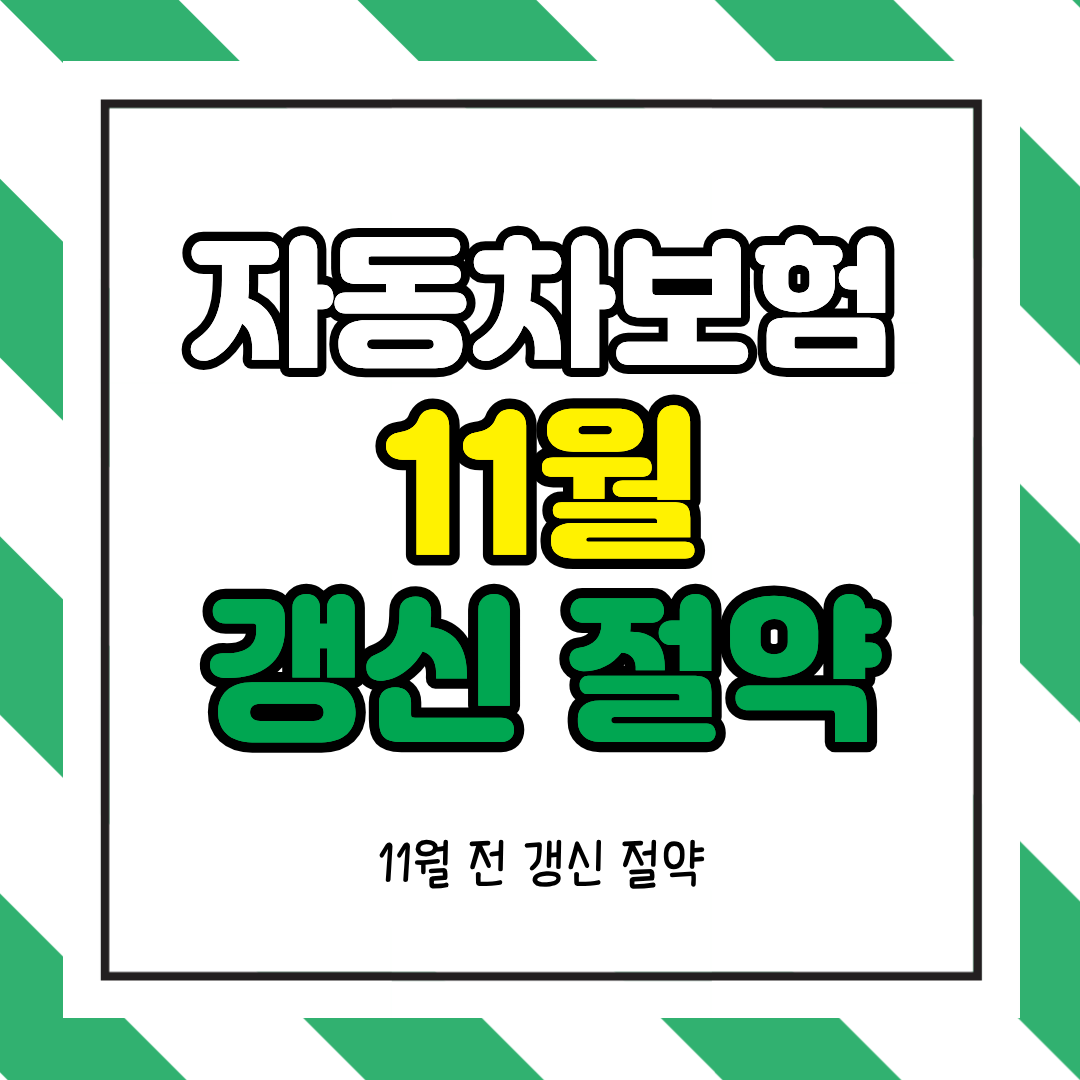 자동차 보험 갱신 시기 - 11월 전 갱신 절약! 바로 신청