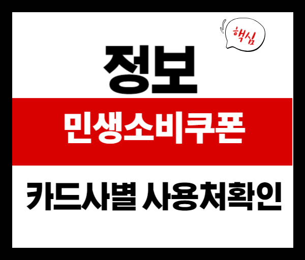 🔍 카드사별 민생소비쿠폰 사용처 조회 방법