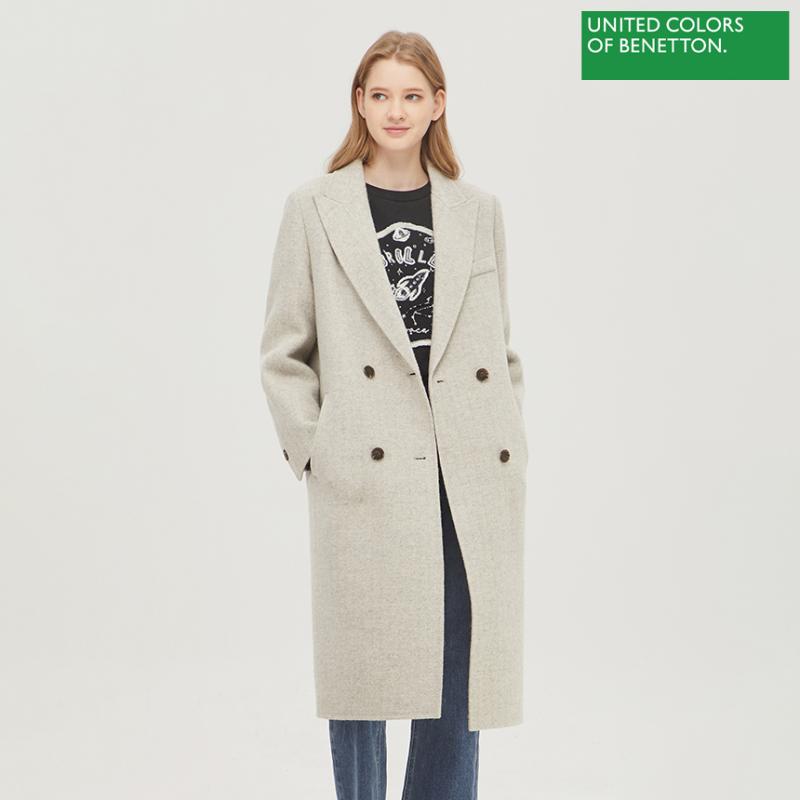베네통 르네 헤링본 코트 BACT72161