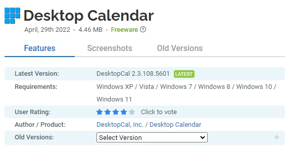 Desktop-Calendar