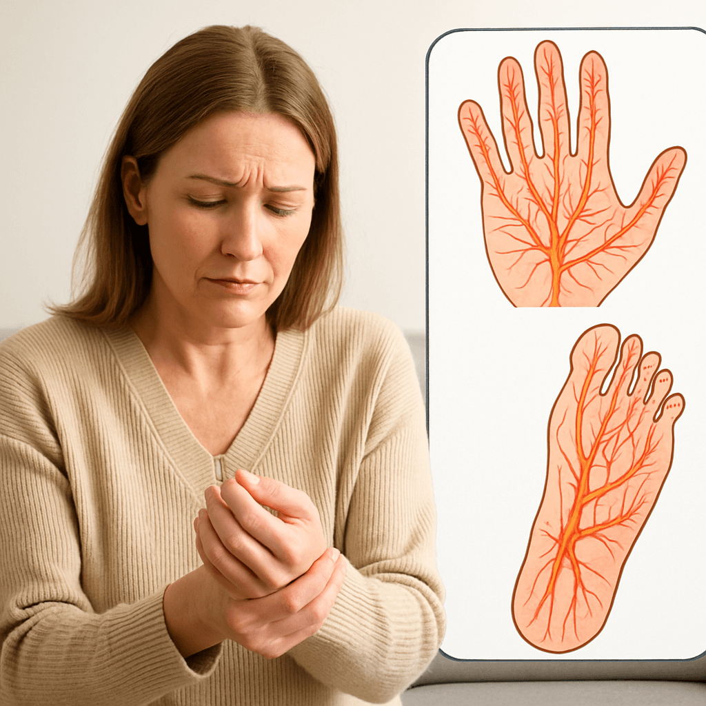 손발저림으로 고생하는 현대인의 이미지