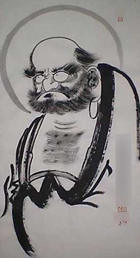 달마대사를 그린 전통 선화, 붓 한획으로 표현된 고요한 시선