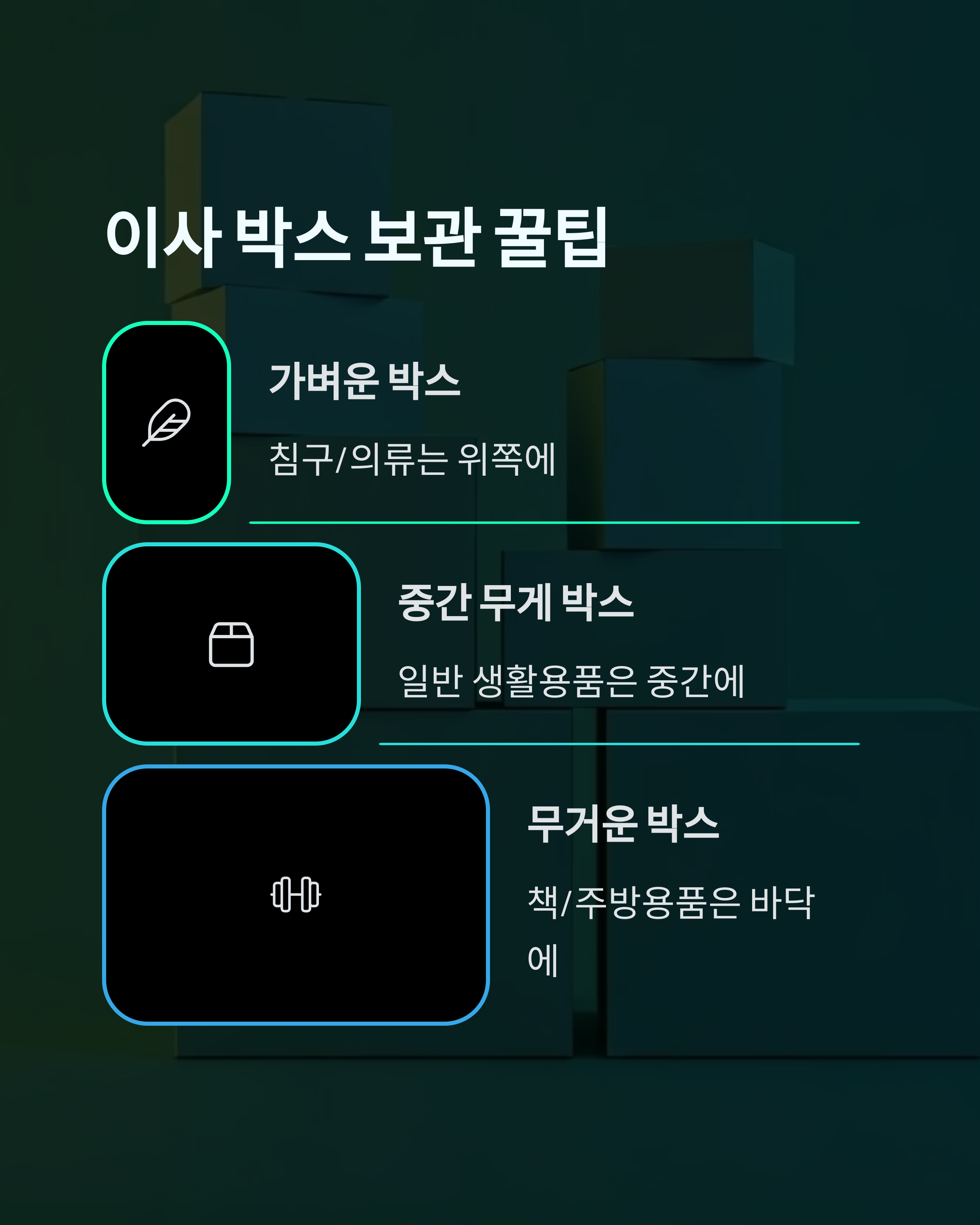 이사박스 보관 꿀팁