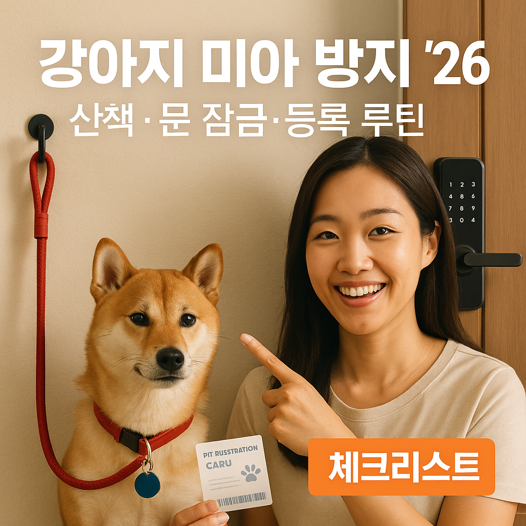 강아지 미아 방지 ’26 | 산책·문 잠금·등록 루틴 체크리스트