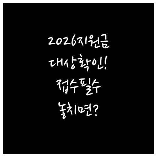 2026 민생지원금 대상자 확인과 접..
