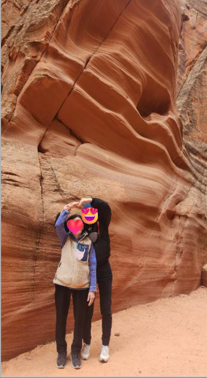 앤텔롭 캐년에서 엄마와 함께 찍은 사진
