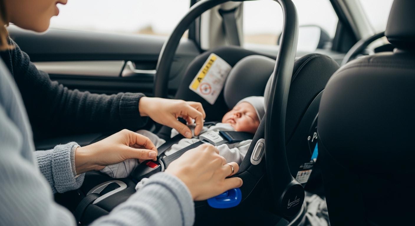 신생아 카시트 태우기