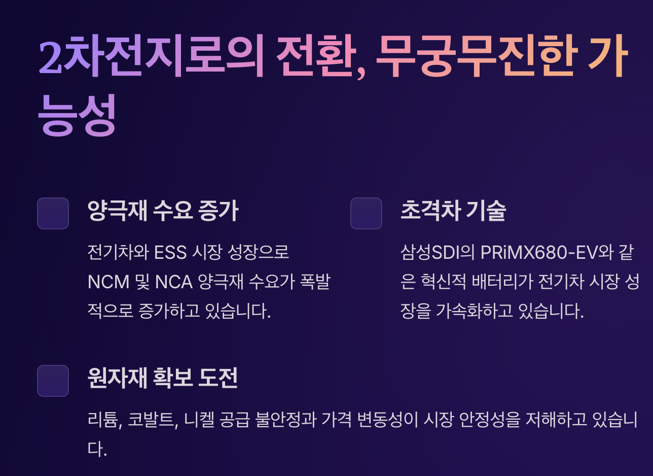 2차전지로의 전환, 무궁무진한 가능성