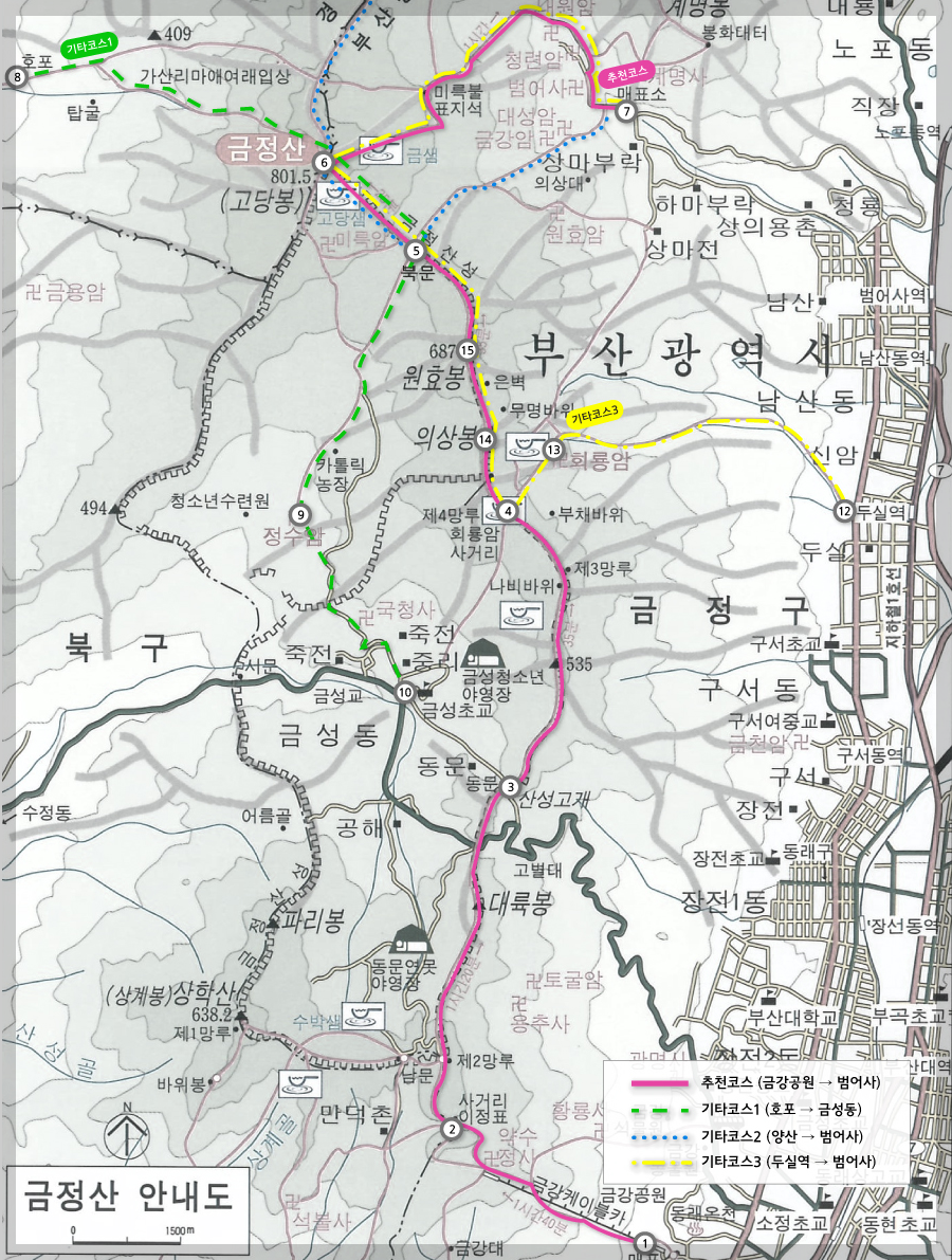 금정산 등산지도, 등산코스 추천 등 3분 총정리