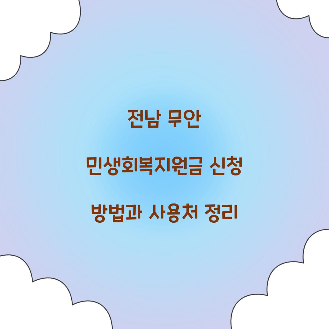 전남 무안 민생회복지원금