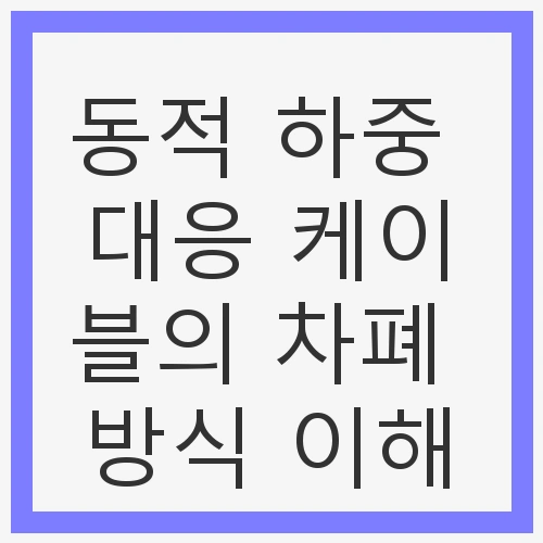 동적 하중 대응 케이블의 중요성