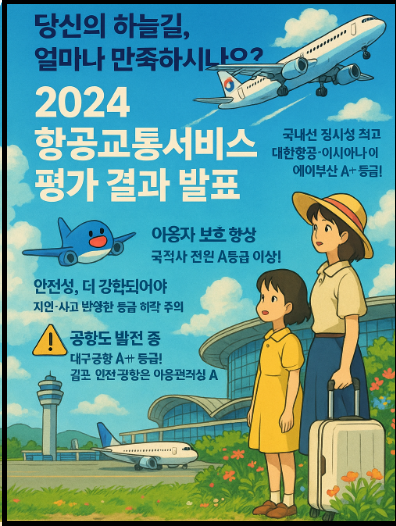 "2024년 항공사.공항 서비스 결과" 홍보 포스터