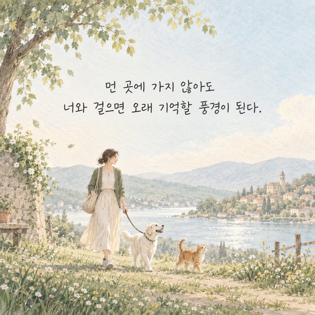 먼 곳에 가지 않아도 너와 걸으면 오래 기억할 풍경이 된다.