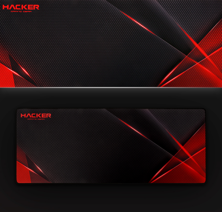 ABKO HACKER Red Carbon 게이밍 롱 패드