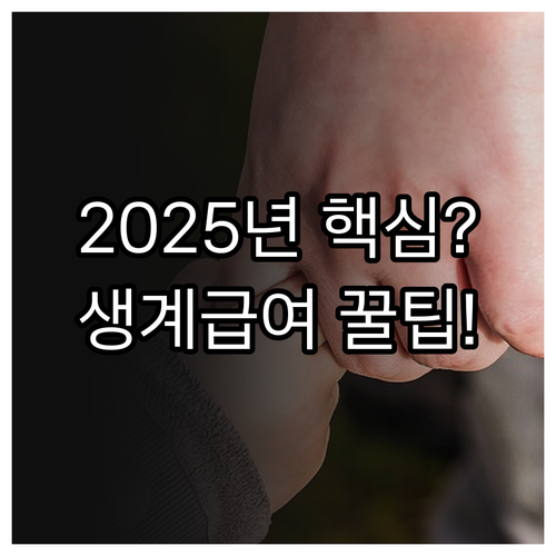 2025년 생계급여 지원 대상 확인 ..