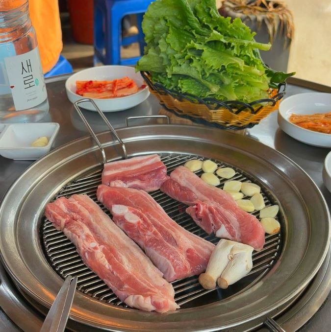참숯생오겹살 과 열무국수