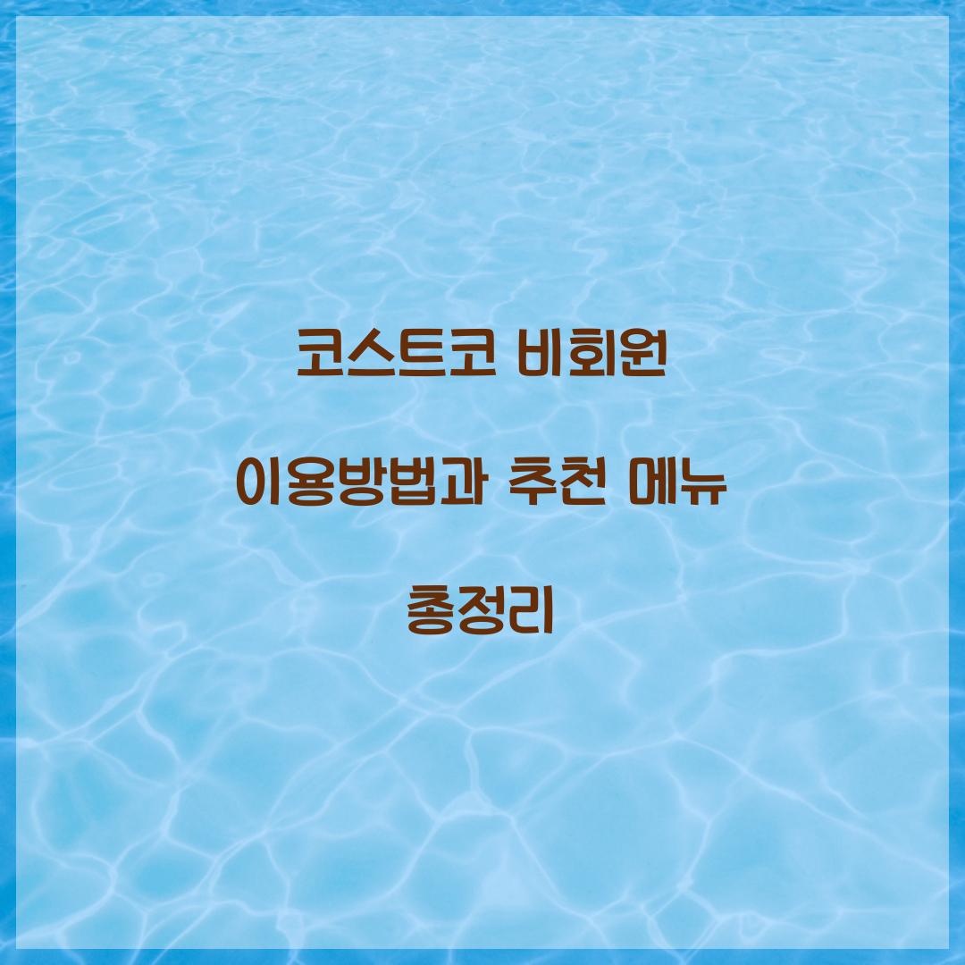 코스트코 비회원 이용방법