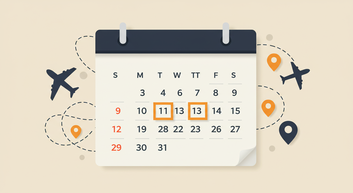 환급 지연을 표시한 달력과 비행기 아이콘
