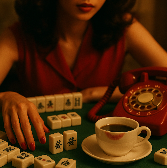 마작, 수화기, 커피잔