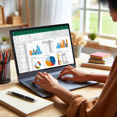 Excel을 사용하여 데이터를 시각적으로 분석하는 모습입니다.