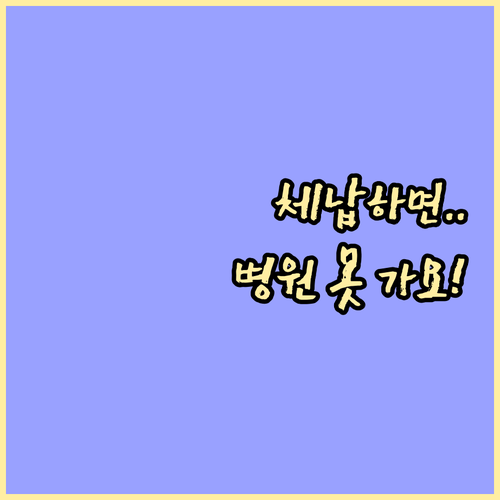 건강보험료 체납의 심각성: 병원 진료..