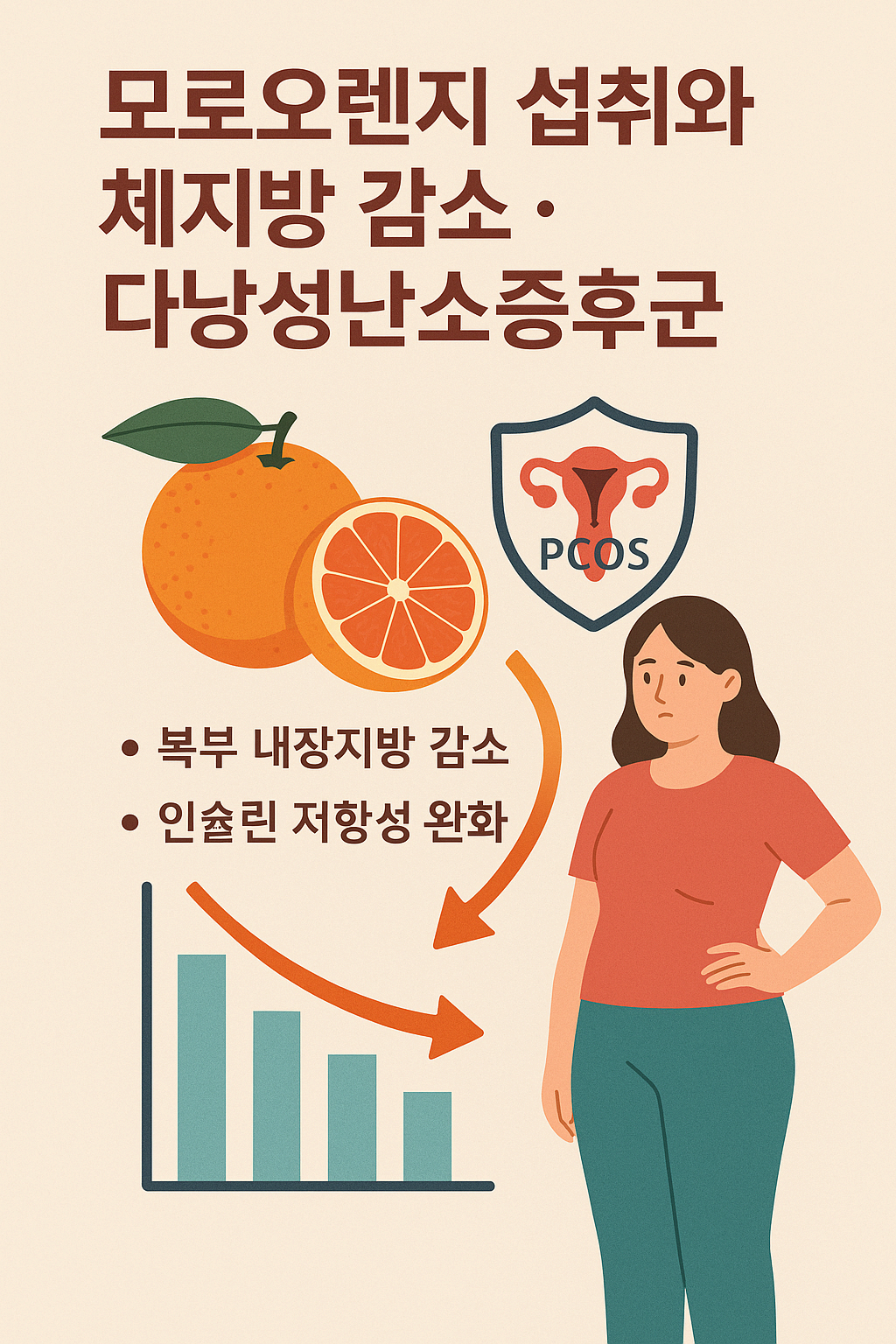 모로오렌지 섭취와 체지방 감소 · 다낭성난소증후군(PCOS)의 연관성
