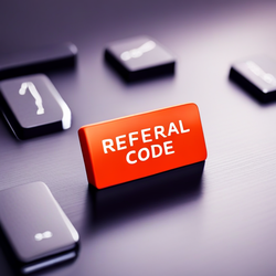 추천인 코드 또는 레퍼럴 코드를 묘사한 이미지